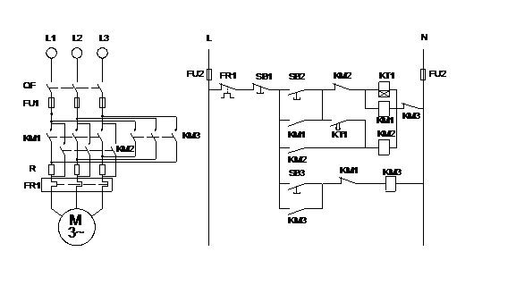 三相异步电动机反接制动控制线路(图1)